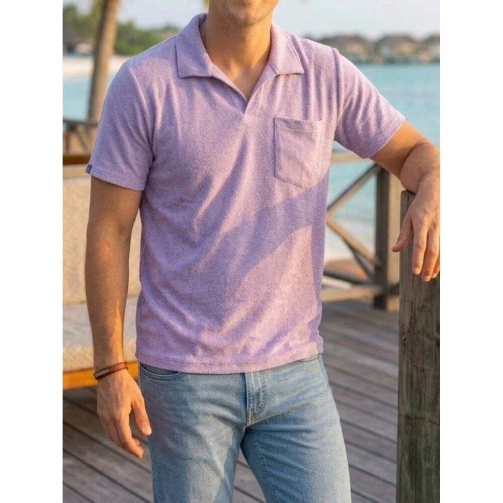 Criquet Terrycloth Polo Men's T-Shirt Short Sleeves Collared Solid XL 290836